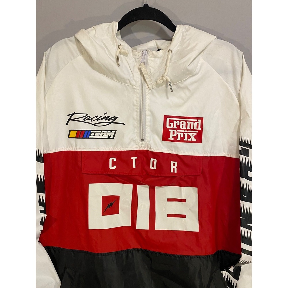 CONTENDER NWT MEN 2XL JACKET HOOD PULL OVER 1/4 ZIP WIND RAIN GRAND PRIX RACING